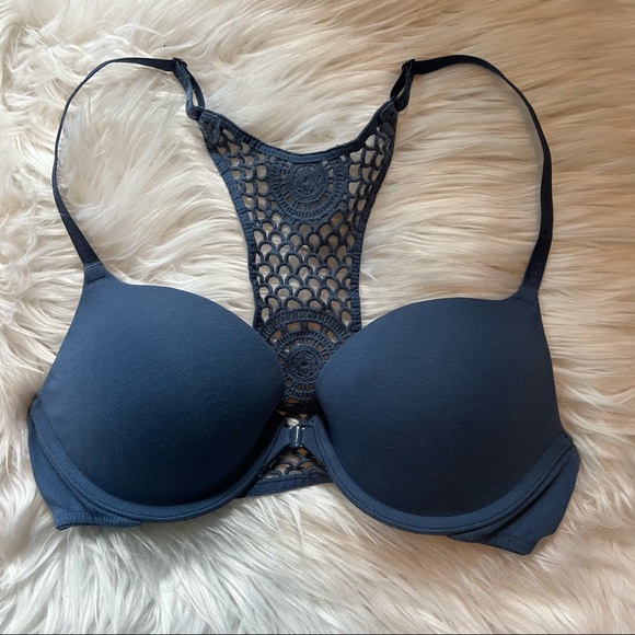 Victoria's Secret Other - Victoria’s Secret Blue Crochet Racerback Bra ✨